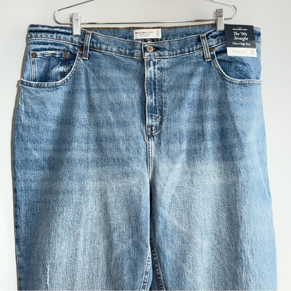 Abercrombie & Fitch The '90s Straight Ultra High Rise Curve Love Jeans 35 20 S - Picture 10 of 16
